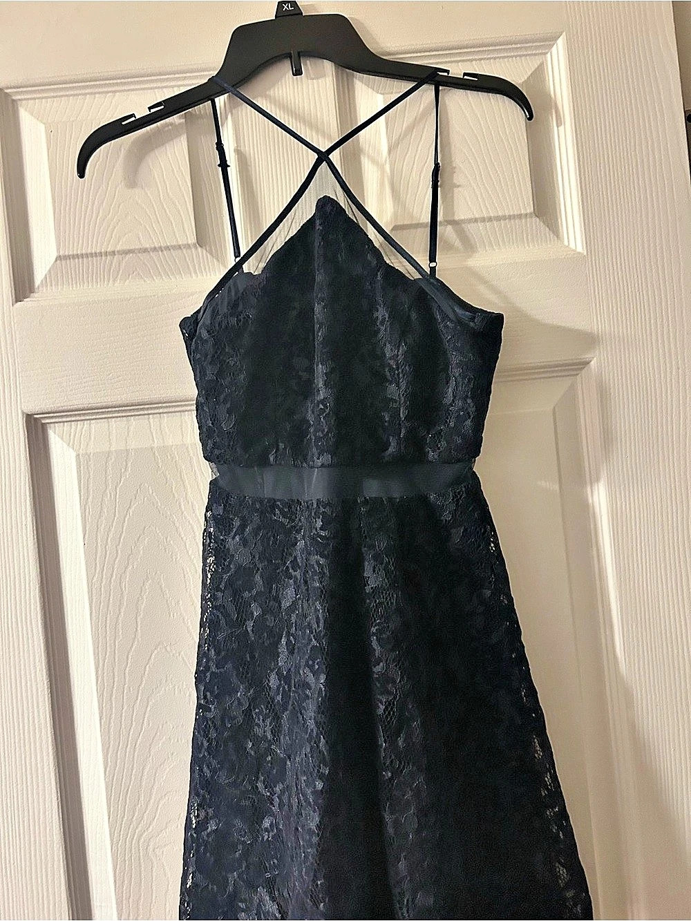 teeze me Black Lace Maxi Dress Size Small Like New